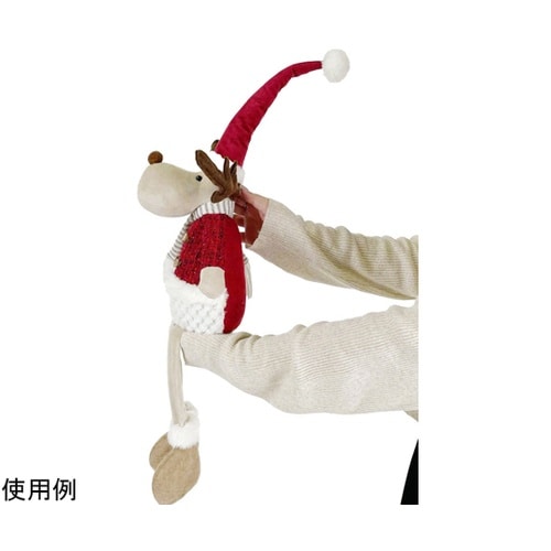 ファブリックトナカイドール足ブラ レッド