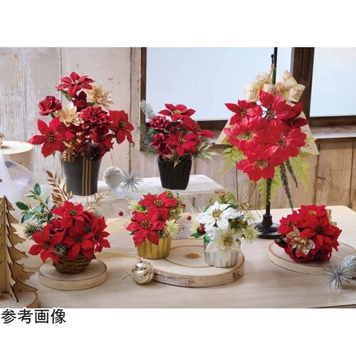 シックポインセチア造花クリスマスアレンジ