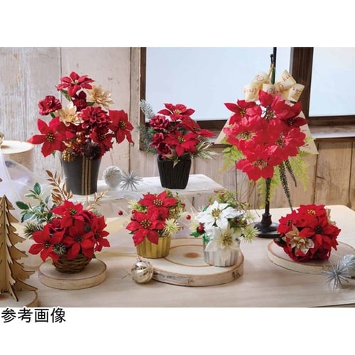 シックポインセチア造花アレンジ 幅25c