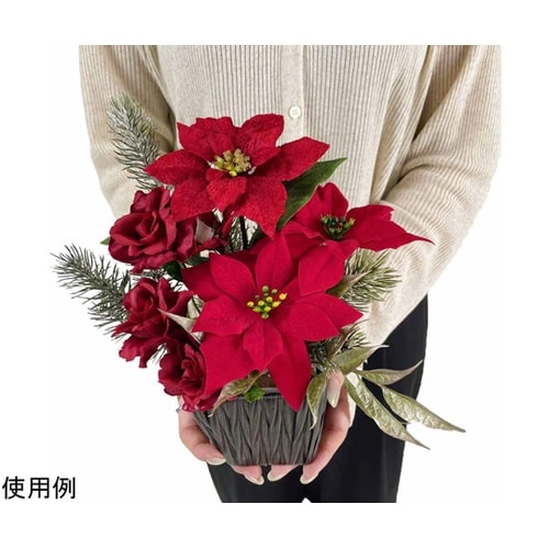 シックポインセチア造花アレンジ 幅25c