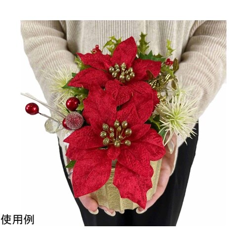 ポインセチア造花ポット 幅20cmレッド