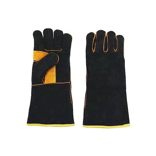 5本指 厚い手袋 裏地付 黒色 1セット