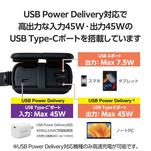 モバイルバッテリー 30000mAh ブラック