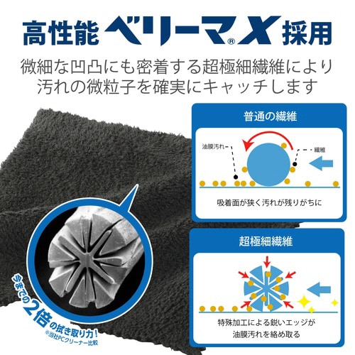 液晶クリーナー クリーニングクロス 超強力 黒