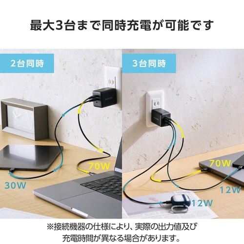 USB充電器 C×3 100W 急速充電 ブラック