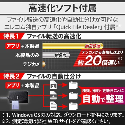 USB3.0カードリーダー 超高速 ブラック