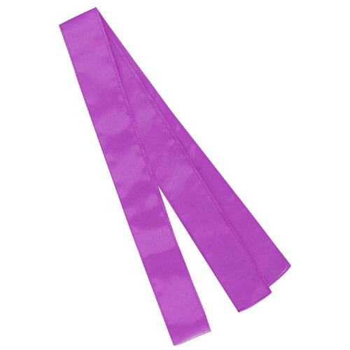 ソフトサテンロングハッピS黒/紫襟(ハチマキ付)