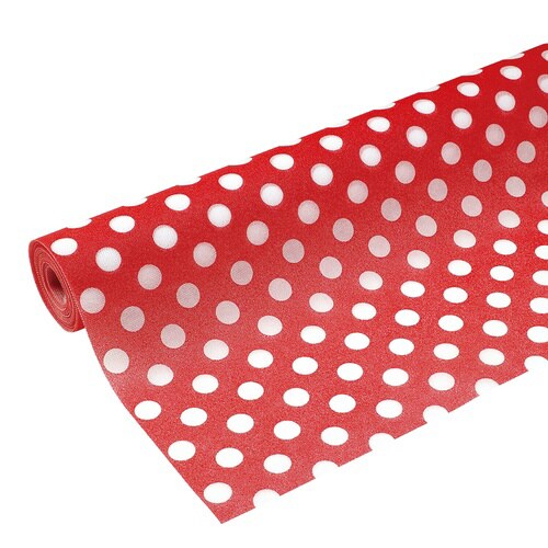 カラー不織布 ドット 赤 4m 切売