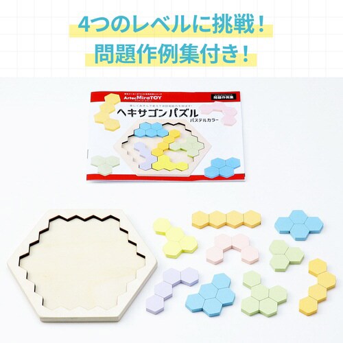 ArtecMiraTOY木製ヘキサゴンパズルパステ