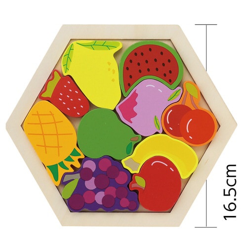 木製六角パズル フルーツ