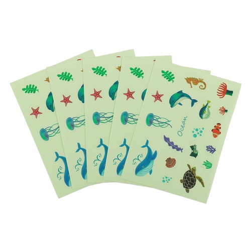 うみのいきものシール 5枚組