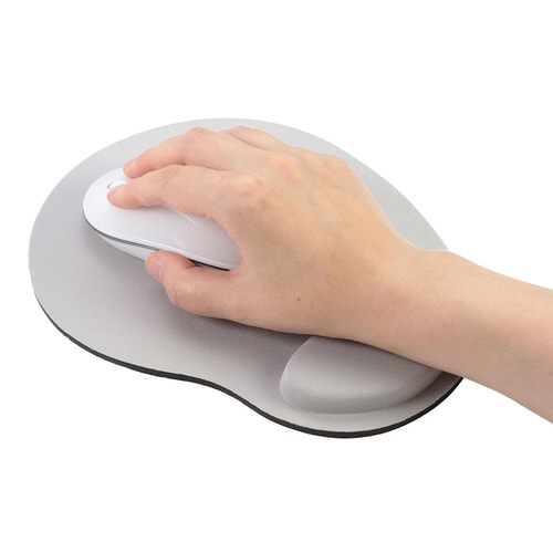 リストレスト付きマウスパッド グレー
