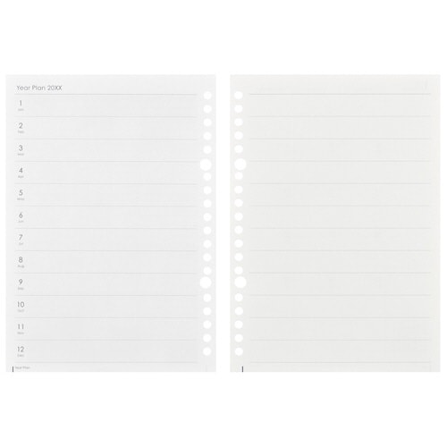 26年ルーズリーフダイアリーA5 20穴月間