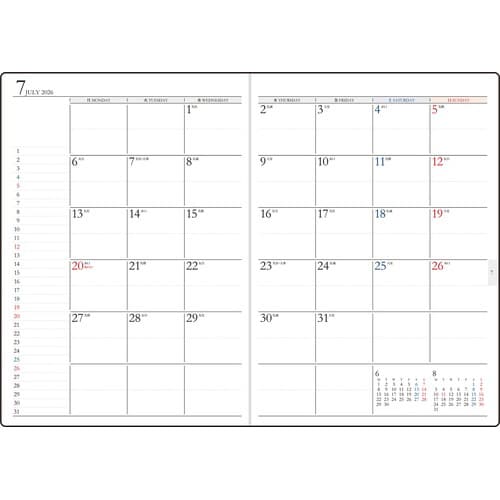 26年デスクダイアリーカジュアルA5週間