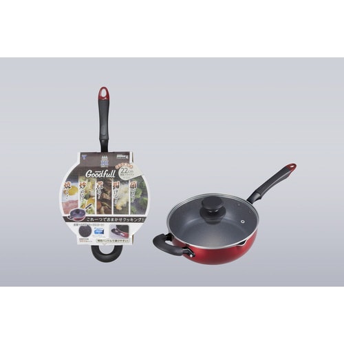 IH深型パン 22cm ガラス蓋付