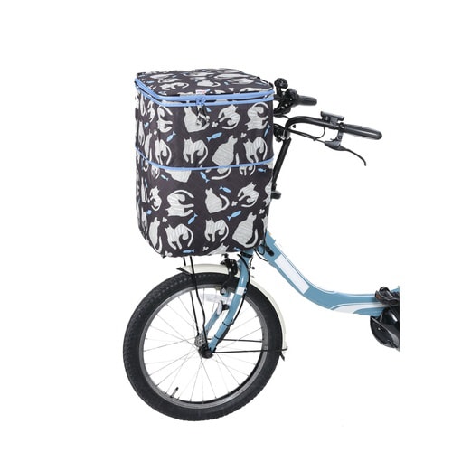 2段式前カゴカバー ネコ柄