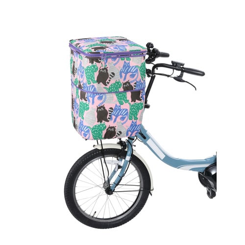 2段式前カゴカバー ネコ柄