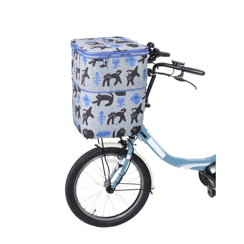 2段式前カゴカバー ネコ柄