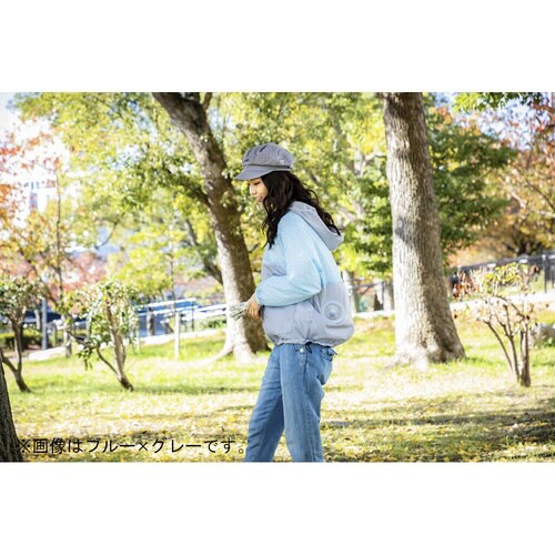 ラグランパーカー ピンクx灰