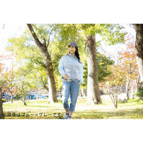 ラグランパーカー ピンクx灰