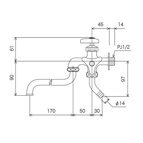 寒 二口自在水栓