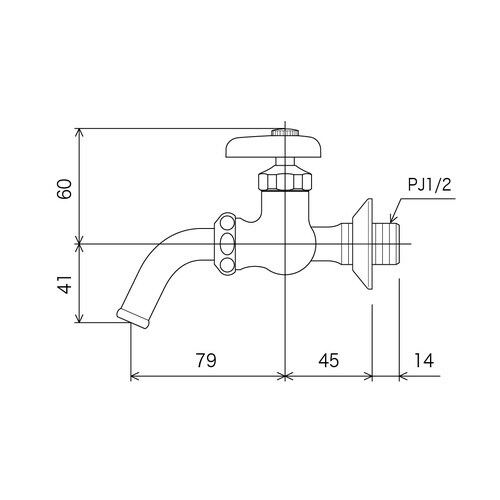 二口吐水回転水栓