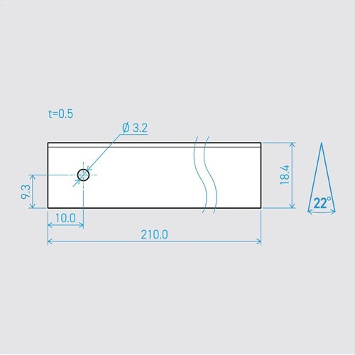 0.5x18.4x210L 22°50p