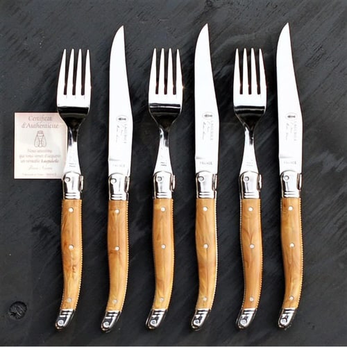 フォーク オリーブ柄 6本