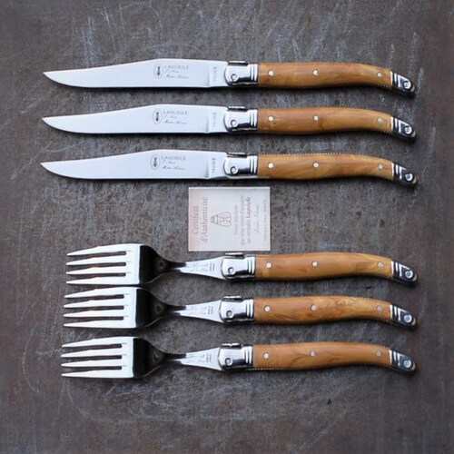 フォーク オリーブ柄 6本