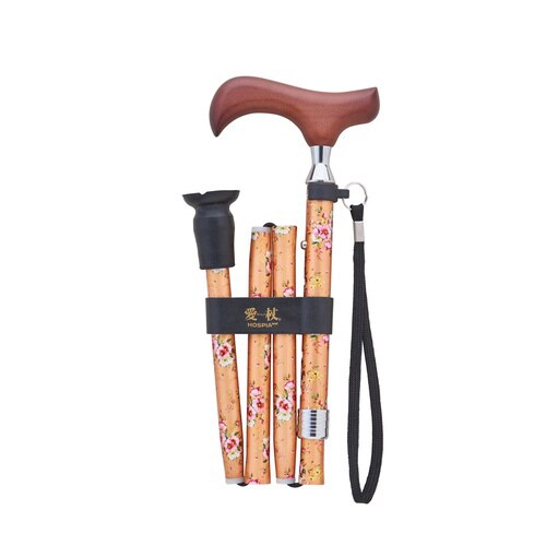 E−256B 愛杖 折畳式 花柄BE