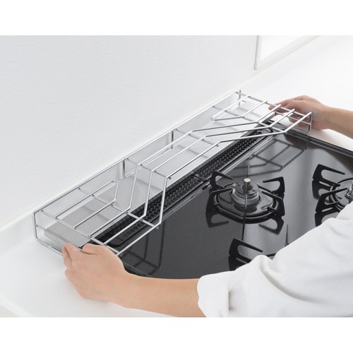 コンロ奥ラック排気口カバー付