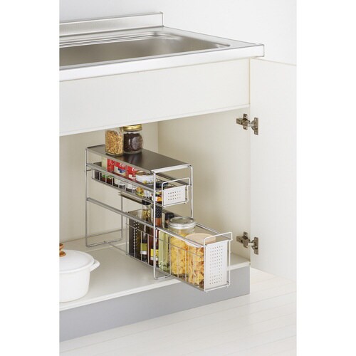 シンク下スライド収納2段 幅15