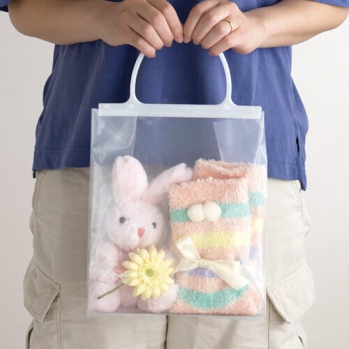 無地ハンドル付クリアギフトバッグ1