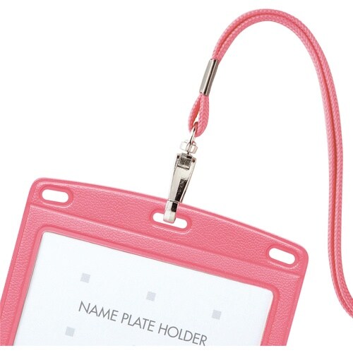 OP 吊り下げ名札 レザー調 1枚 桃