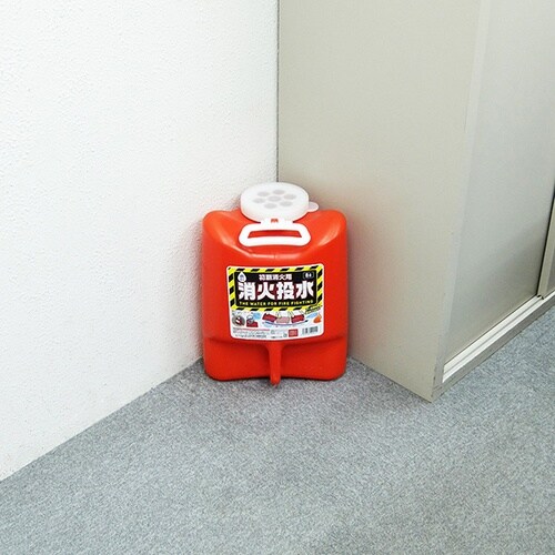 緑十字 防災用品 消火投水 8L(レッド)