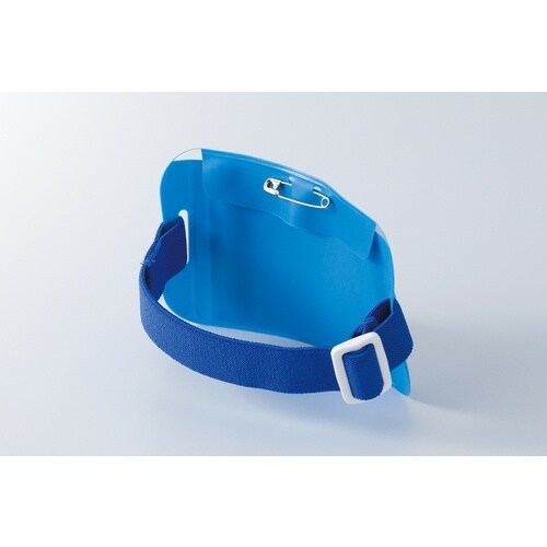 緑十字 差し込み式腕章 本体:青 ゴムバンド:青