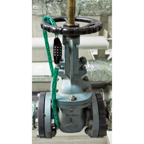 緑十字 チェーンロック(ダイヤル錠タイプ) 黄 C