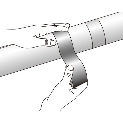 緑十字 配管識別テープ 黄赤/黒(危険表示) AH