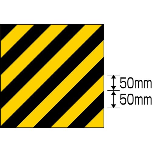 緑十字 トラ柄粘着シート 黄/黒 TR5−A 30
