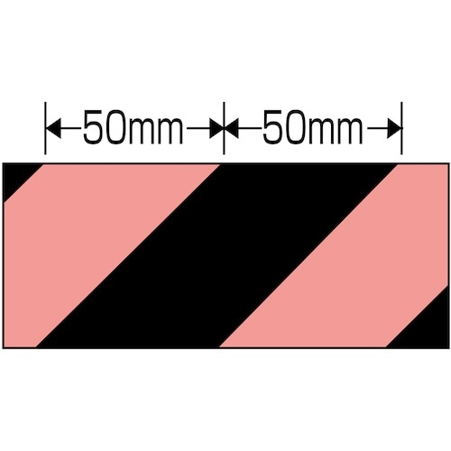 緑十字 トラ柄テープ 蛍光赤/黒 TR4−C 90