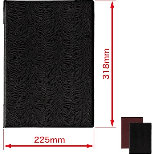 OP メニューファイル レザー調 A4 4頁 茶