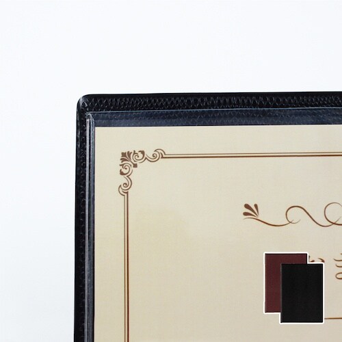 OP メニューファイル レザー調 A4 4頁 茶