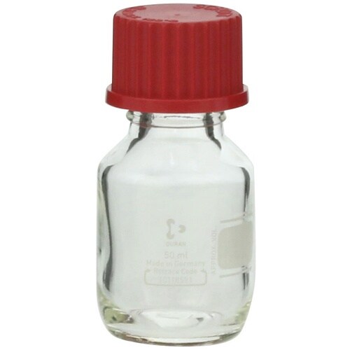 SIBATA 耐熱ねじ口びん 赤キャップ付 50m