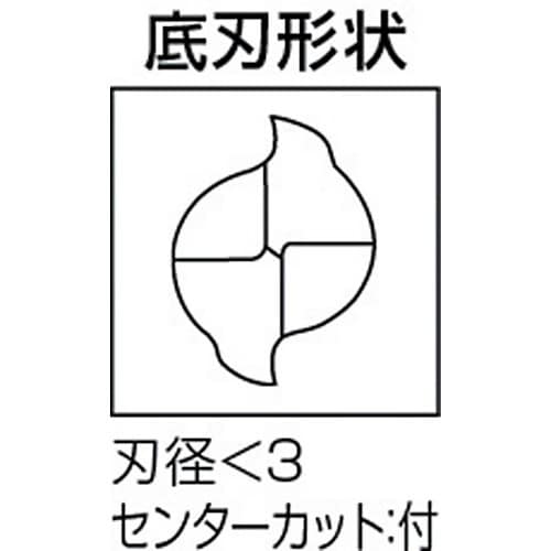 三菱K 2枚刃汎用 ハイススクエアエンドミルショッ