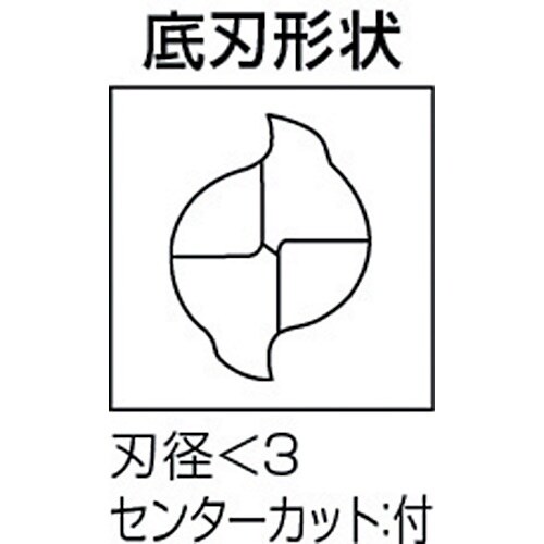 三菱K 2枚刃汎用 ハイススクエアエンドミルショッ