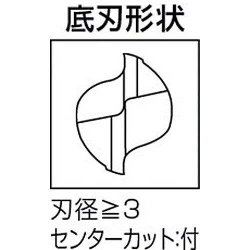 三菱K 2枚刃汎用 ハイススクエアエンドミルショッ