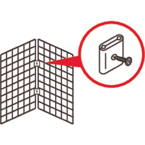光 メッシュパネル用パーツ ジョイント金具 白 4