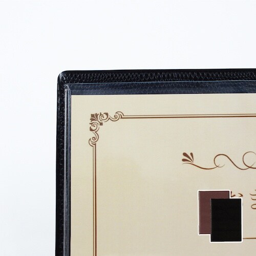 OP メニューファイル レザー調 B5 4頁 茶