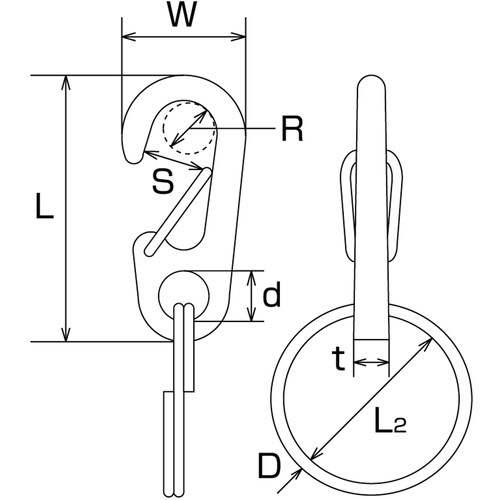 水本 フック ステンレス ミニクリップ(二重リンク