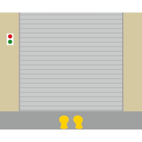緑十字 路面用足型ステッカー(ラインプロ) 黄 L